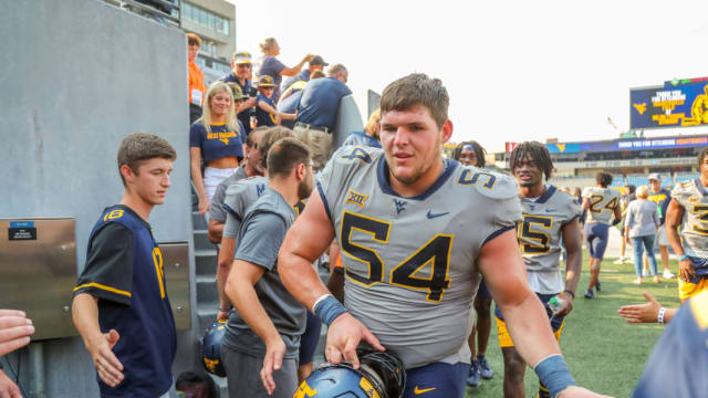 West Virginia offensive lineman Zach Frazier.